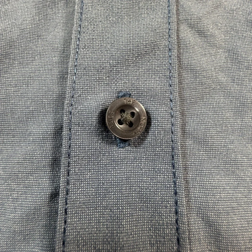 The North Face Mens XXL Blue Gray Short Sleeve Button Down Utility Hiking‎ Shirt